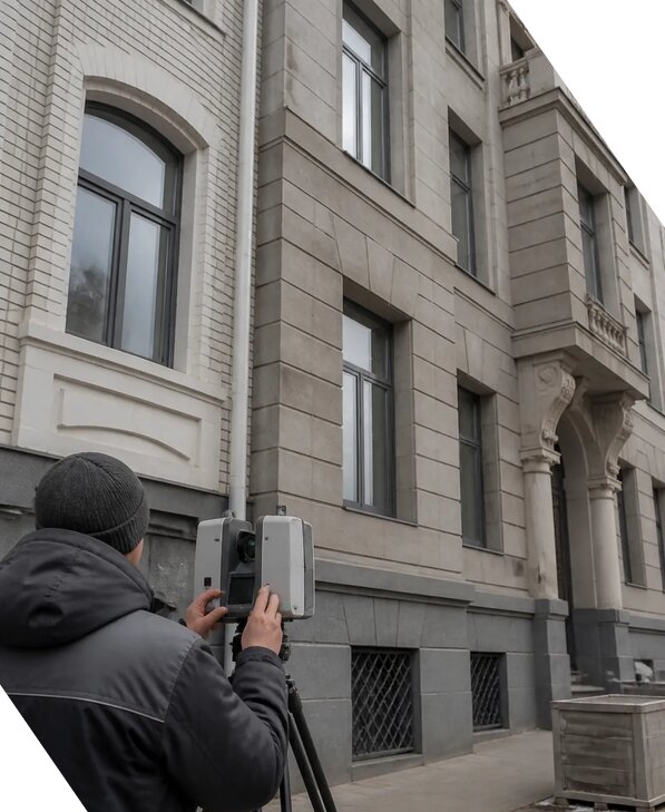 Лазерное сканирование фасадов зданий для обследования в Тайшете